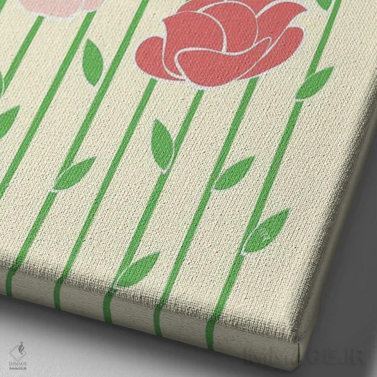 تابلو دکوراتیو گل های باغ اثر مارتینا پاولوا - نمای نزدیک بافت بوم