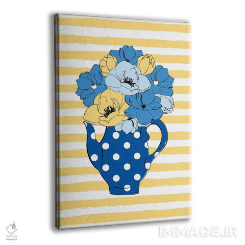 تابلو دکوراتیو گل های قوری چای اثر مارتینا پاولوا - نمای پرسپکتیو محصول