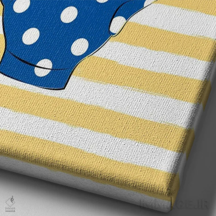 تابلو دکوراتیو گل های قوری چای اثر مارتینا پاولوا - نمای نزدیک بافت بوم