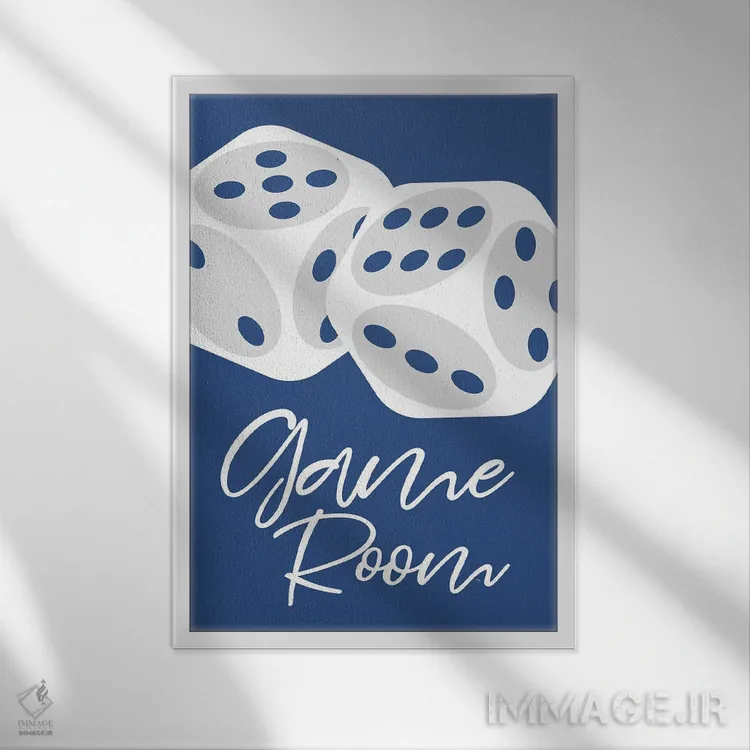 تابلوی اتاق بازی آبی اثر مارتینا پاولوا - نمای قابدار سفید