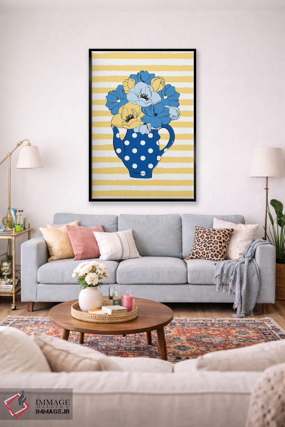 تابلو دکوراتیو گل های قوری چای اثر مارتینا پاولوا - D1B