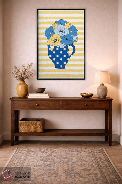 تابلو دکوراتیو گل های قوری چای اثر مارتینا پاولوا - D3B