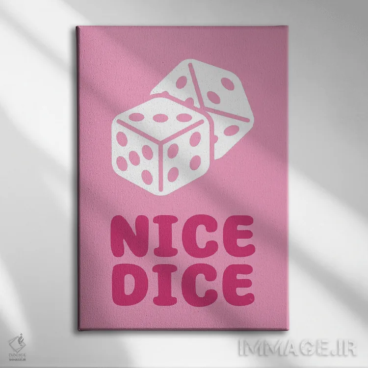 تابلو دکوراتیو تاس صورتی زیبا اثر مارتینا پاولوا - نمای روبهرو روی دیوار