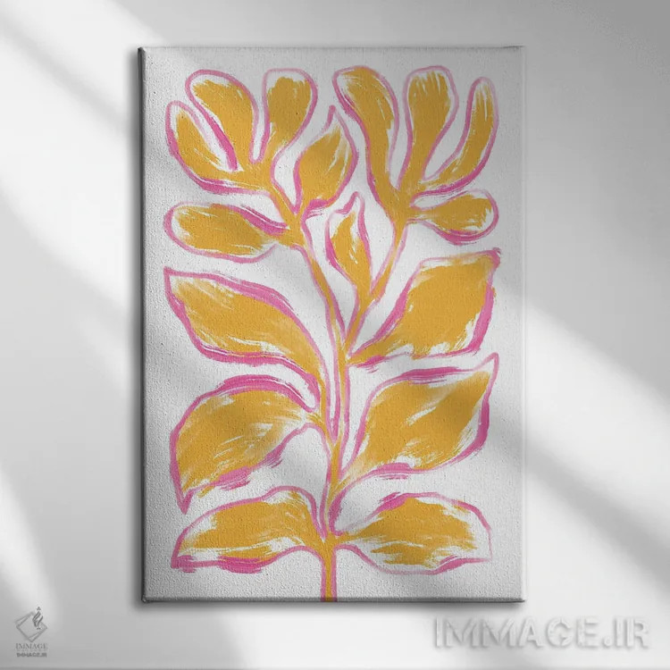 تابلو دکوراتیو گیاه نارنجی اثر مارتینا پاولوا - نمای روبهرو روی دیوار