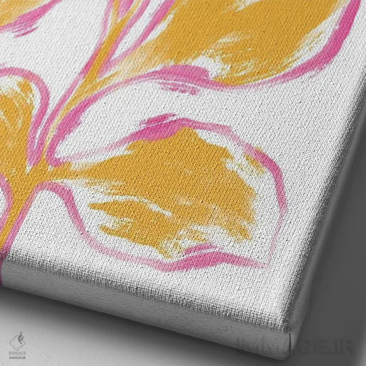 تابلو دکوراتیو گیاه نارنجی اثر مارتینا پاولوا - نمای نزدیک بافت بوم