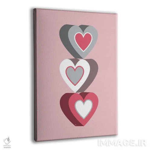 تابلو دکوراتیو قلب های کوچک صورتی اثر مارتینا پاولوا - نمای پرسپکتیو محصول