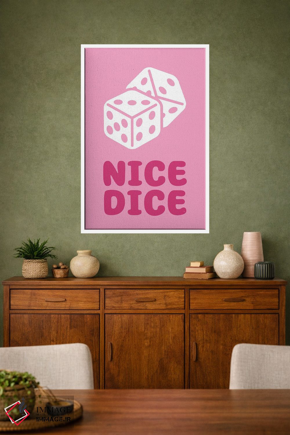 تابلو دکوراتیو تاس صورتی زیبا اثر مارتینا پاولوا - D2W