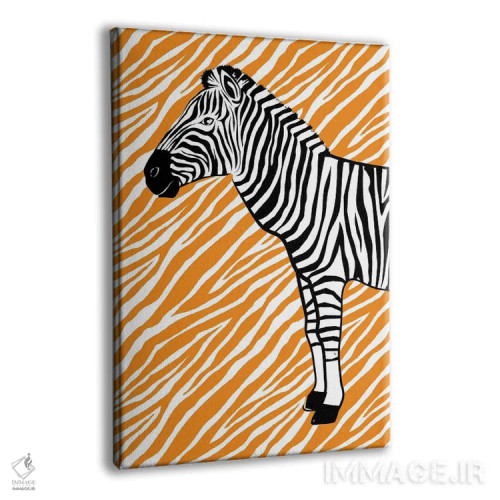 تابلو دکوراتیو گورخر کوچک نارنجی اثر مارتینا پاولوا - نمای پرسپکتیو محصول