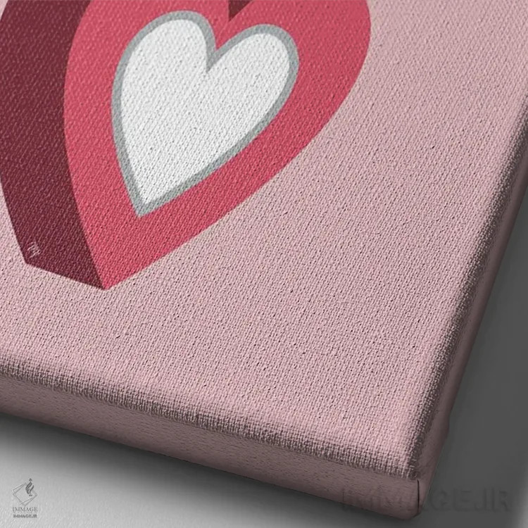 تابلو دکوراتیو قلب های کوچک صورتی اثر مارتینا پاولوا - نمای نزدیک بافت بوم