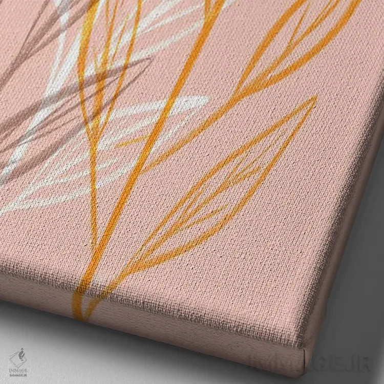 تابلو مینیمال گیاهان پرزدار هلو اثر مارتینا پاولوا - نمای نزدیک بافت بوم