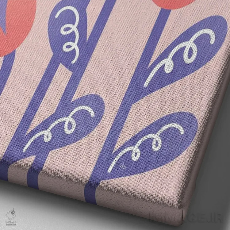 تابلو دکوراتیو لاله های مردمی اثر مارتینا پاولوا - نمای نزدیک بافت بوم