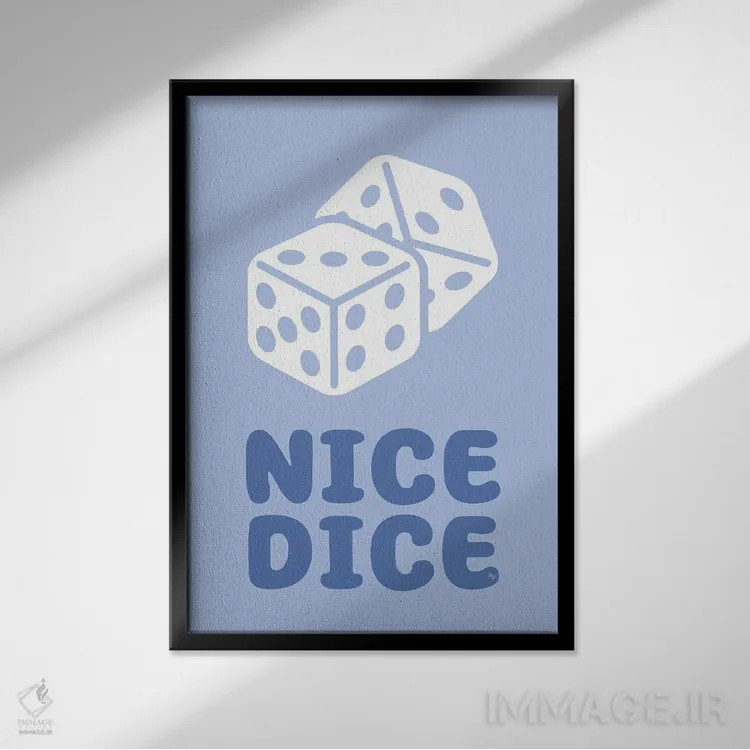 تابلو دکوراتیو تاس آبی زیبا اثر مارتینا پاولوا - نمای قابدار مشکی