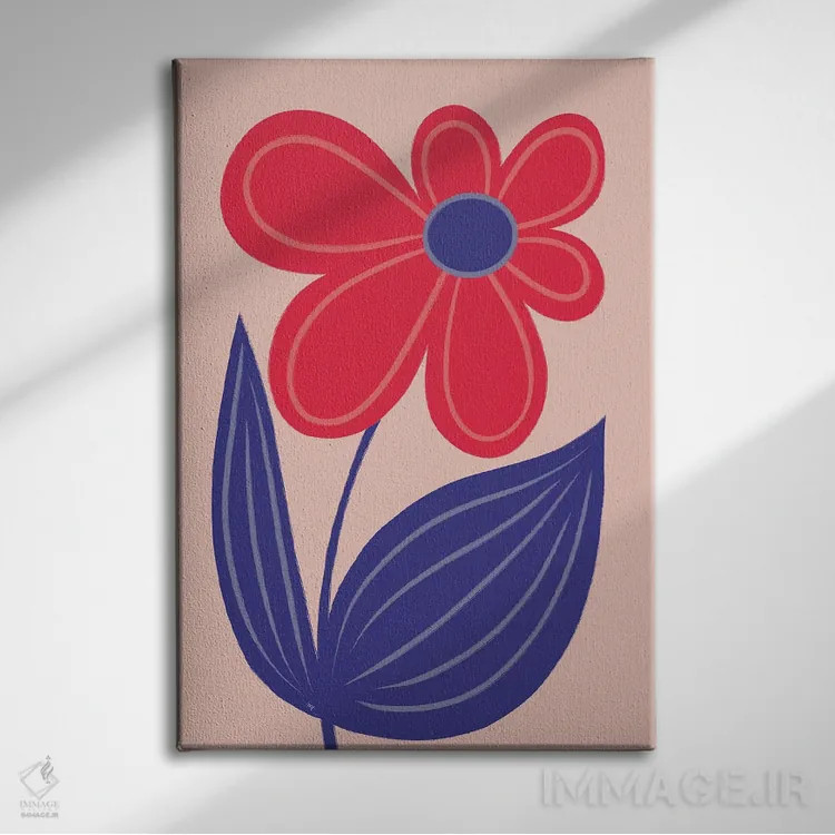 تابلو دکوراتیو گل بزرگ و درخشان اثر مارتینا پاولوا - نمای روبهرو روی دیوار