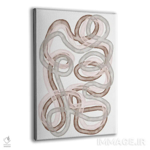 تابلو مینیمال راه های موکا انتزاعی اثر مارتینا پاولوا - نمای پرسپکتیو محصول