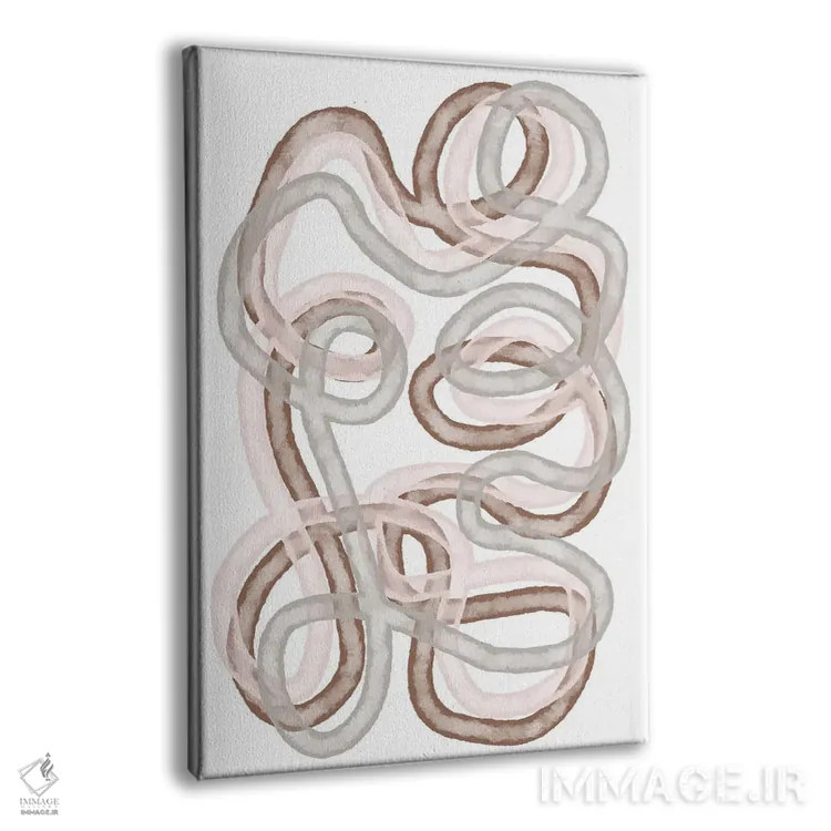 تابلو مینیمال راه های موکا انتزاعی اثر مارتینا پاولوا - نمای پرسپکتیو محصول