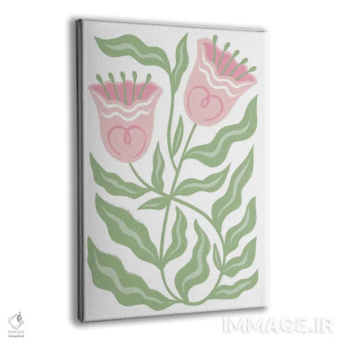 تابلو دکوراتیو شکوفه لاله صورتی اثر مارتینا پاولوا - نمای پرسپکتیو محصول