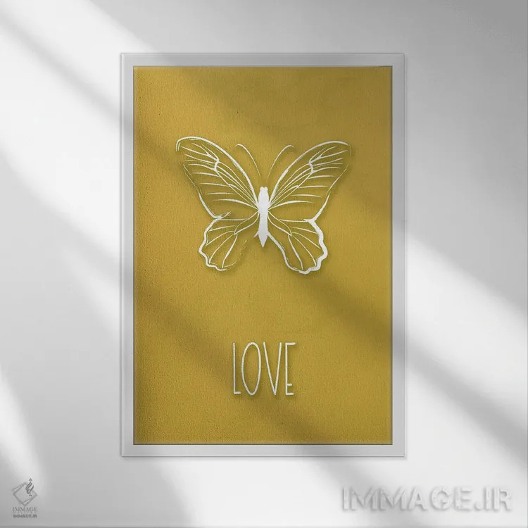 تابلو دکوراتیو پروانه عشق اثر مارتینا پاولوا - نمای قابدار سفید