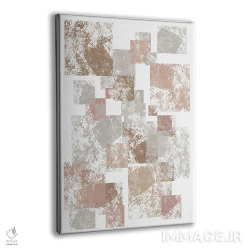 تابلو مینیمال مکعب های موکا اثر مارتینا پاولوا - نمای پرسپکتیو محصول