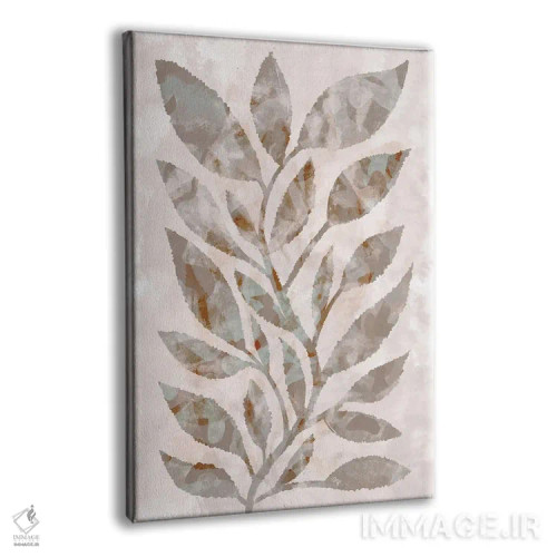 تابلو مینیمال برگ های موکا اثر مارتینا پاولوا - نمای پرسپکتیو محصول