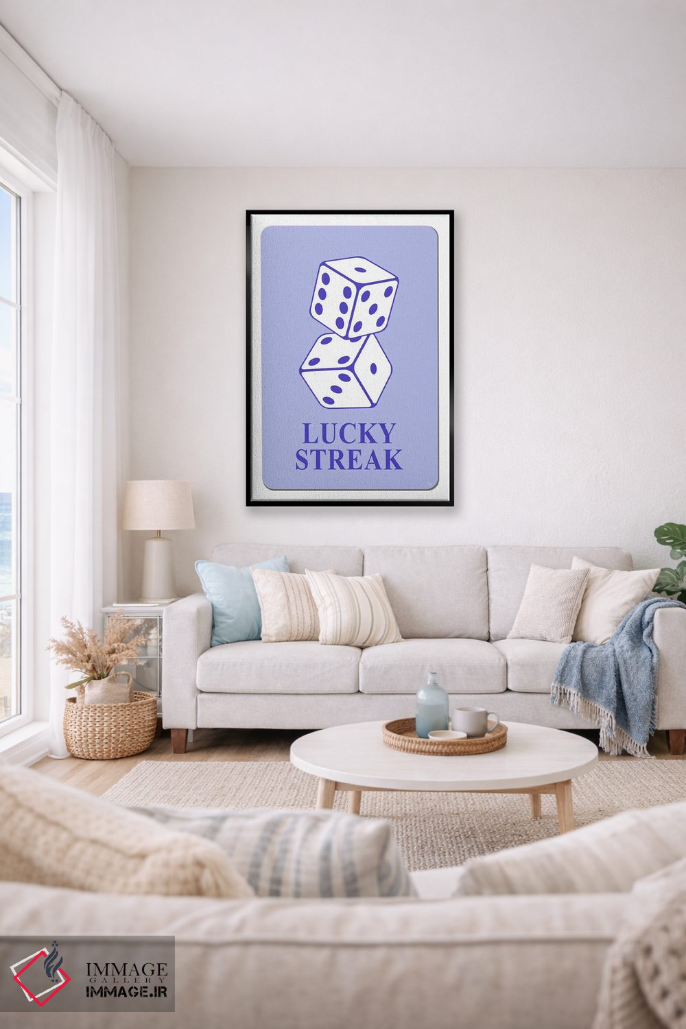 تابلو مینیمال رشته خوش شانس آبی اثر مارتینا پاولوا - D1B