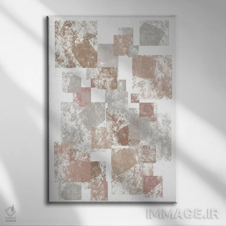 تابلو مینیمال مکعب های موکا اثر مارتینا پاولوا - نمای روبهرو روی دیوار