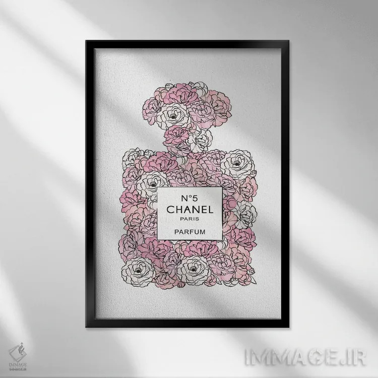 تابلو دکوراتیو شکوفه شنل اثر مارتینا پاولوا - نمای قابدار مشکی