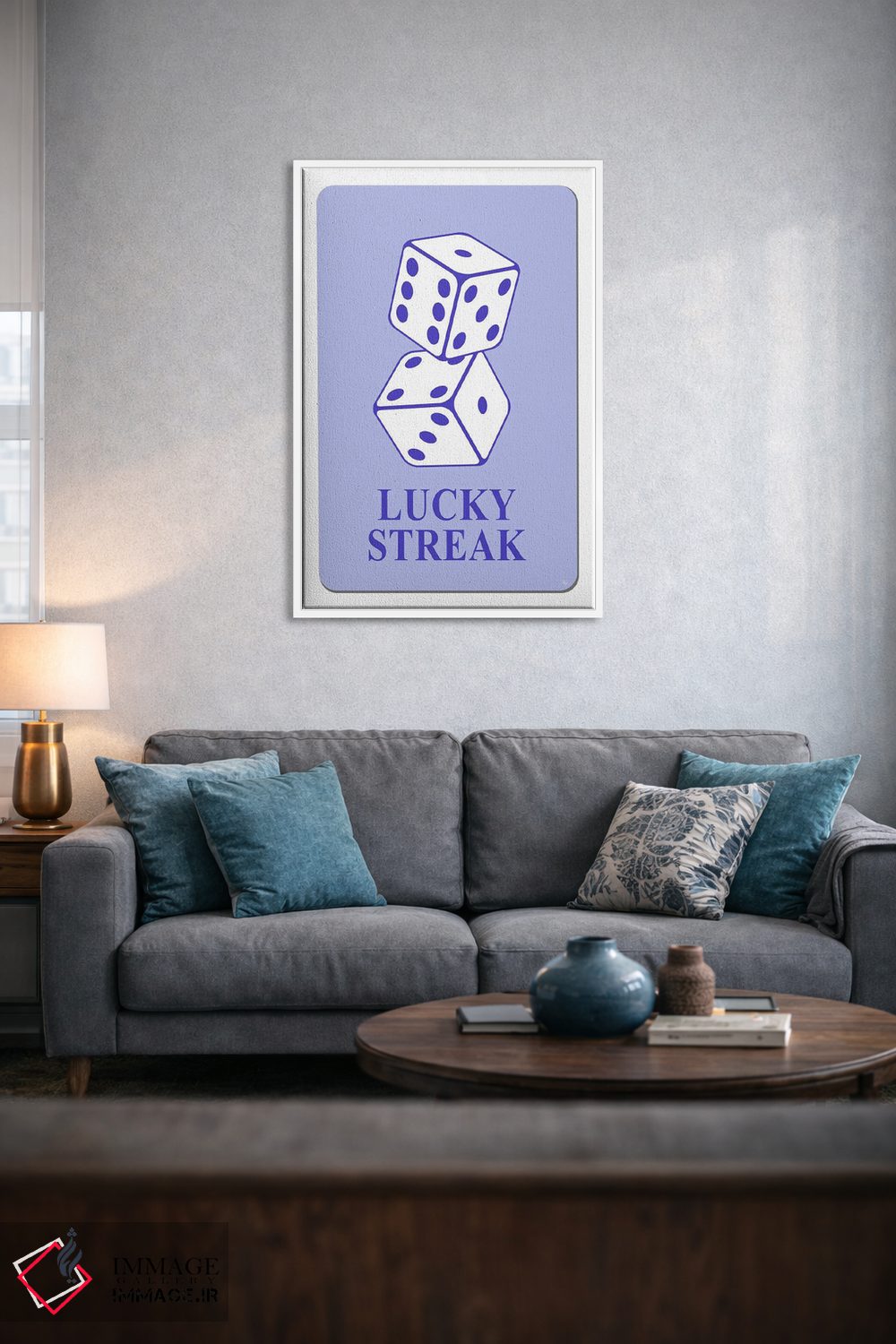 تابلو مینیمال رشته خوش شانس آبی اثر مارتینا پاولوا - D3W
