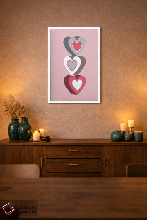 تابلو دکوراتیو قلب های کوچک صورتی اثر مارتینا پاولوا - D1W