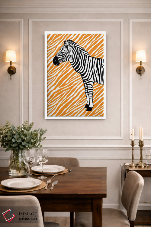 تابلو دکوراتیو گورخر کوچک نارنجی اثر مارتینا پاولوا - D1W