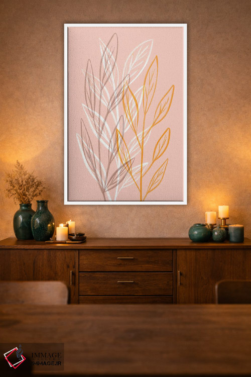 تابلو مینیمال گیاهان پرزدار هلو اثر مارتینا پاولوا - D2W