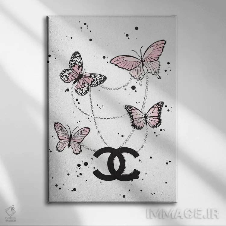 تابلو دکوراتیو پروانه های شنل ۲ اثر مارتینا پاولوا - نمای روبهرو روی دیوار