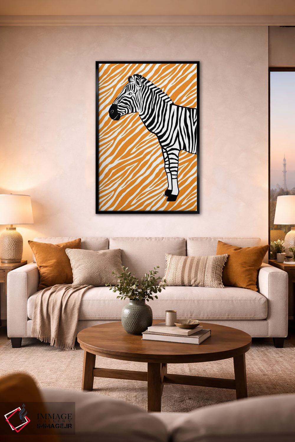 تابلو دکوراتیو گورخر کوچک نارنجی اثر مارتینا پاولوا - D2B