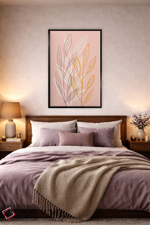 تابلو مینیمال گیاهان پرزدار هلو اثر مارتینا پاولوا - D3B