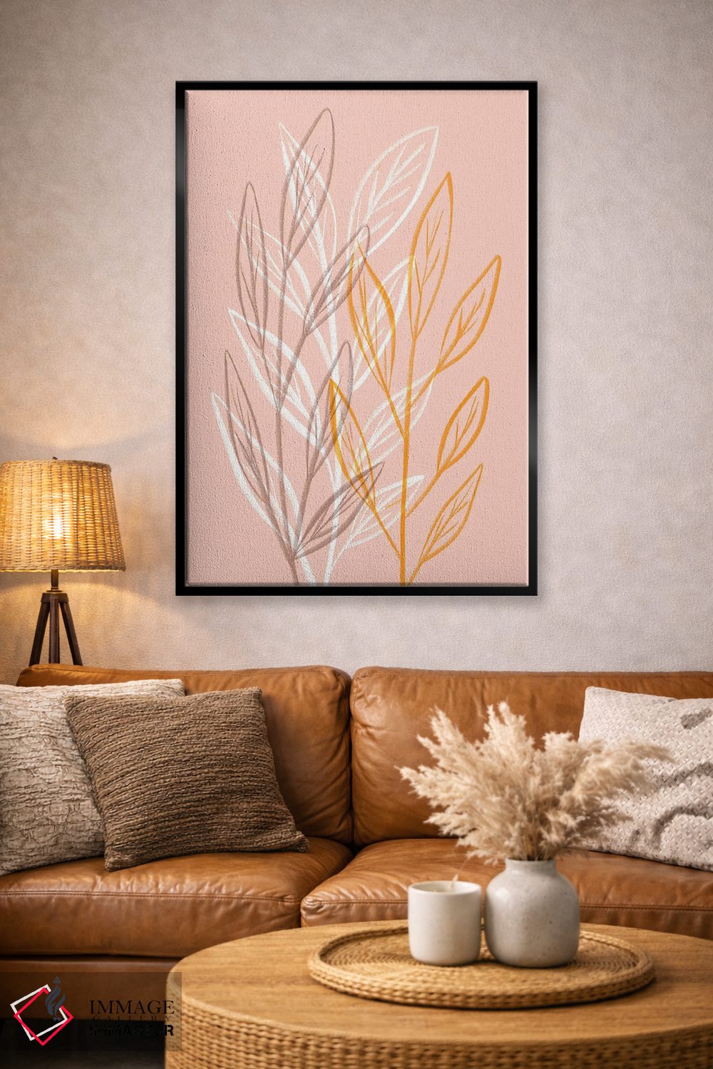 تابلو مینیمال گیاهان پرزدار هلو اثر مارتینا پاولوا - D4B