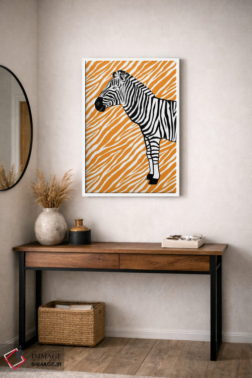 تابلو دکوراتیو گورخر کوچک نارنجی اثر مارتینا پاولوا - D3W