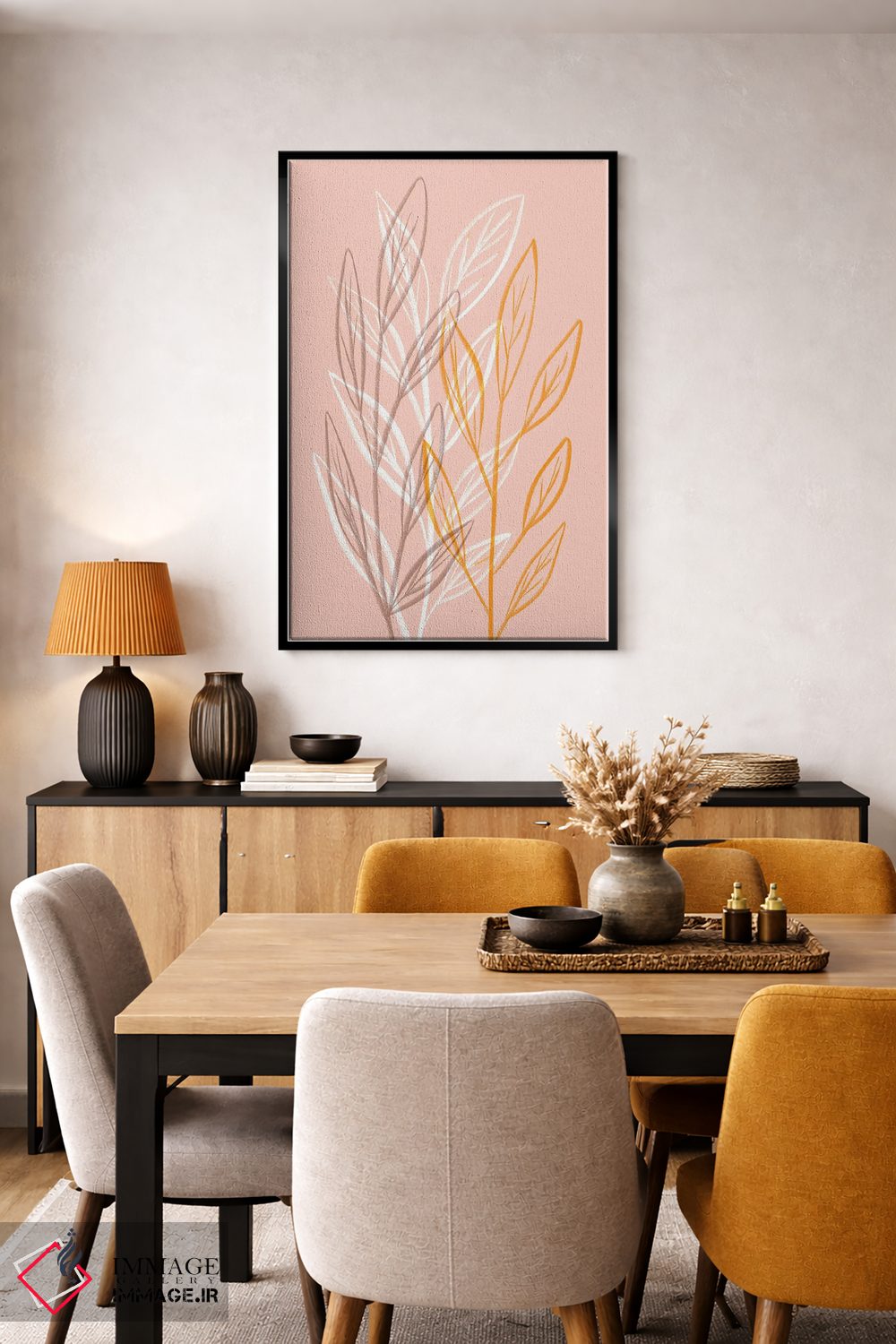 تابلو مینیمال گیاهان پرزدار هلو اثر مارتینا پاولوا - D5B