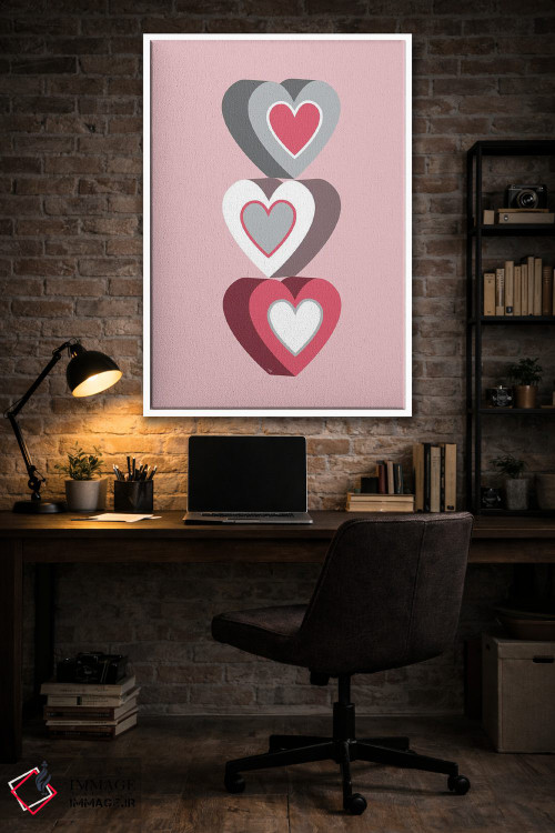 تابلو دکوراتیو قلب های کوچک صورتی اثر مارتینا پاولوا - D4W