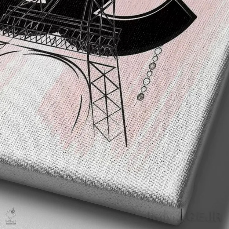 تابلو دکوراتیو شنل پاریس اثر مارتینا پاولوا - نمای نزدیک بافت بوم