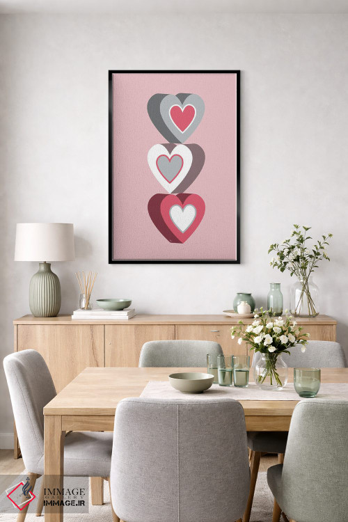 تابلو دکوراتیو قلب های کوچک صورتی اثر مارتینا پاولوا - D6B