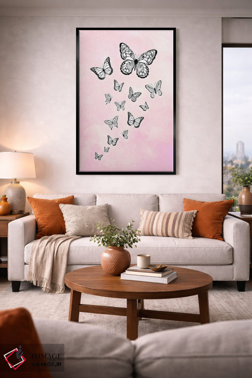تابلو دکوراتیو پروانه های کوچک صورتی اثر مارتینا پاولوا - D1B