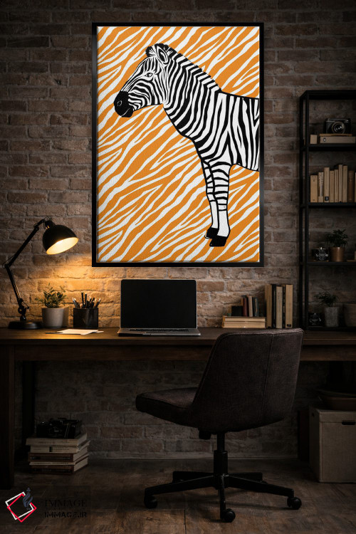 تابلو دکوراتیو گورخر کوچک نارنجی اثر مارتینا پاولوا - D5B