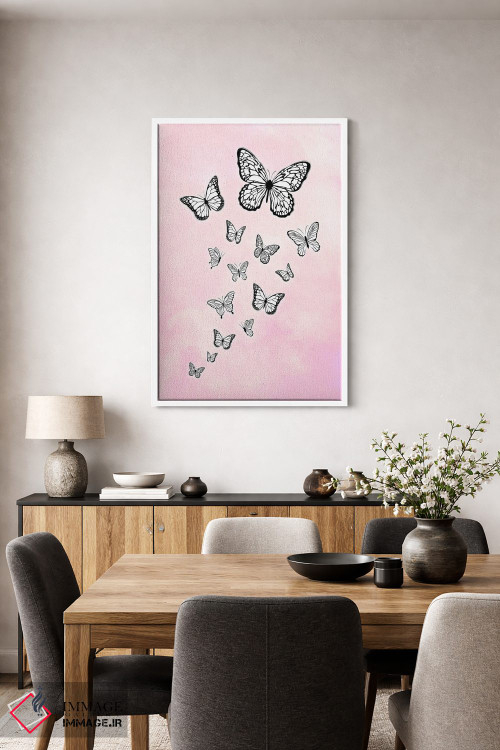 تابلو دکوراتیو پروانه های کوچک صورتی اثر مارتینا پاولوا - D3W
