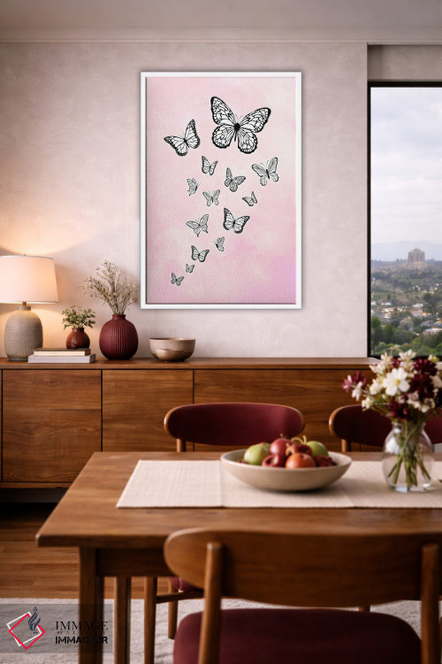 تابلو دکوراتیو پروانه های کوچک صورتی اثر مارتینا پاولوا - D4W