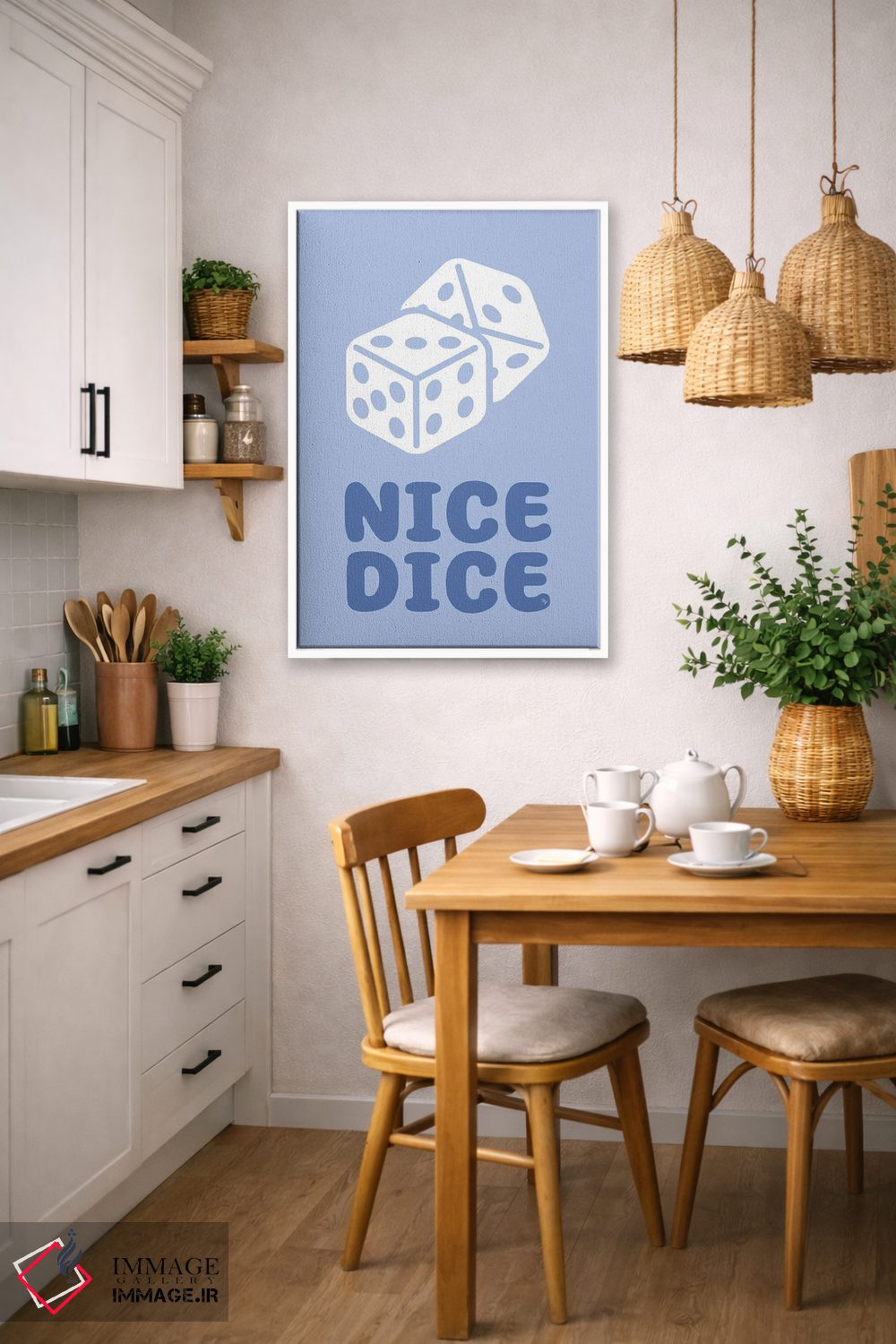 تابلو دکوراتیو تاس آبی زیبا اثر مارتینا پاولوا - D5W