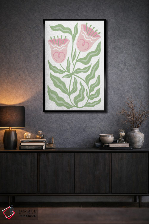 تابلو دکوراتیو شکوفه لاله صورتی اثر مارتینا پاولوا - D1B