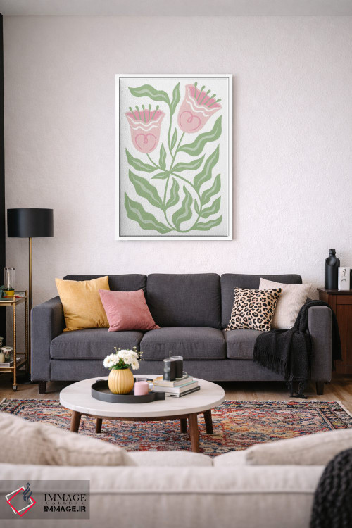 تابلو دکوراتیو شکوفه لاله صورتی اثر مارتینا پاولوا - D2W