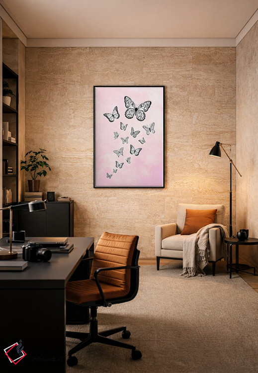 تابلو دکوراتیو پروانه های کوچک صورتی اثر مارتینا پاولوا - D6B