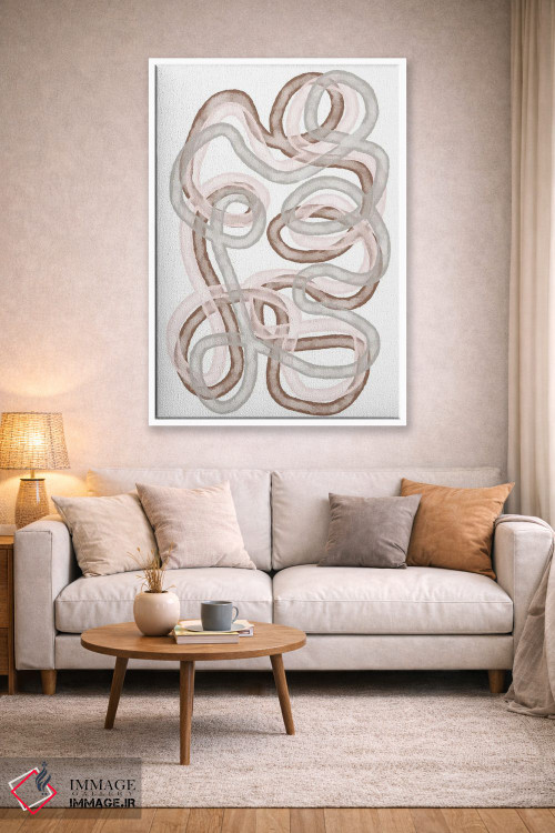 تابلو مینیمال راه های موکا انتزاعی اثر مارتینا پاولوا - D2W