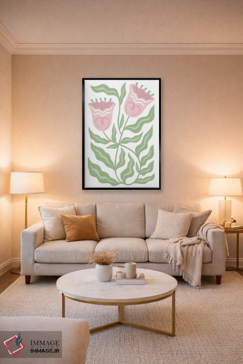 تابلو دکوراتیو شکوفه لاله صورتی اثر مارتینا پاولوا - D4B