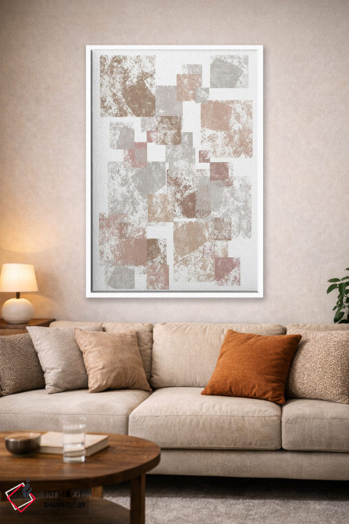 تابلو مینیمال مکعب های موکا اثر مارتینا پاولوا - D1W